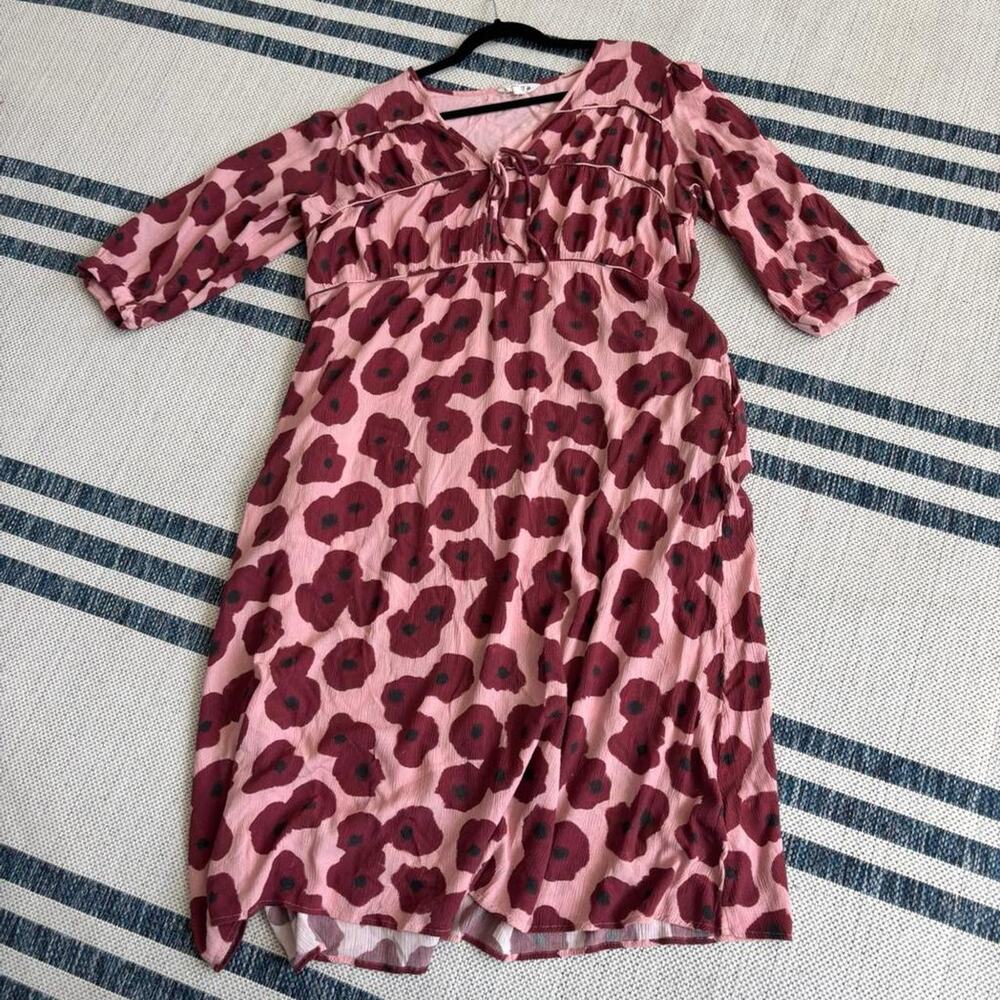 Fatface pink and ruby flowy dress SZ 14 - Picture 3 of 4